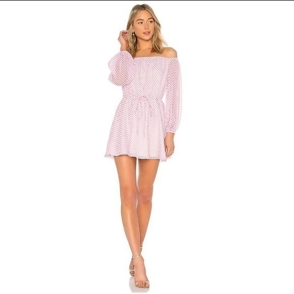 Lovers + Friends Dresses & Skirts - Lovers + Friends White Pink Polka Dot Dress NWT | Sz Med